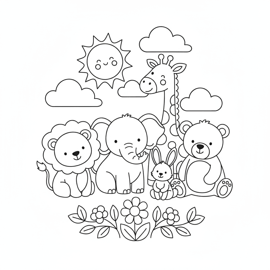 Animals Coloring Pages — printable coloring page 1