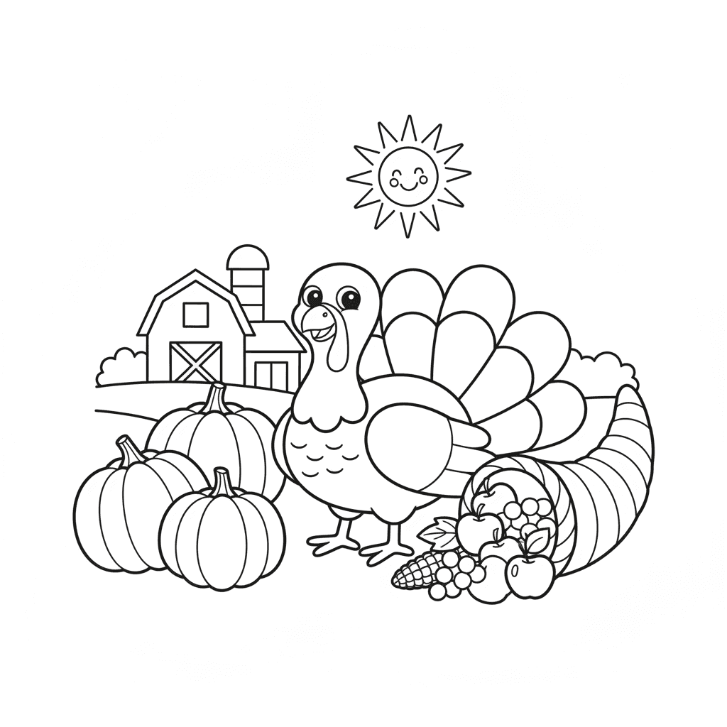 Thanksgiving Coloring Pages — printable coloring page 3