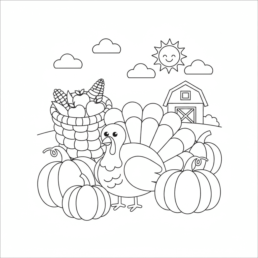 Thanksgiving Coloring Pages — printable coloring page 6